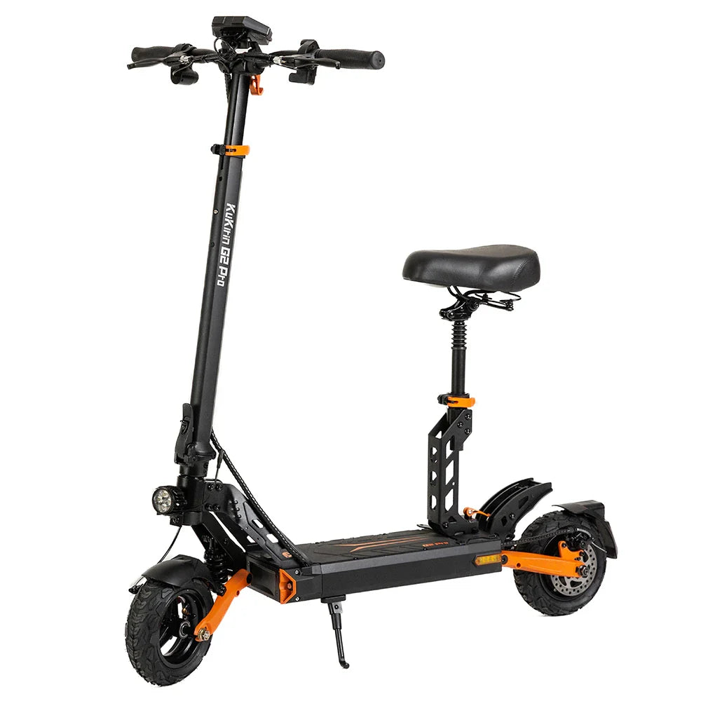 2025 - G2 pro ! Trottinette électrique pliable KuKirin G2 Pro Adventurers Dream Pneu pneumatique 9,0 x 3,0 pouces Moteur sans balais 600 W Batterie 48 V 15 Ah Vitesse maximale 45 km/h Portée maximale 55 km Écran LCD LED avec siège - Noir