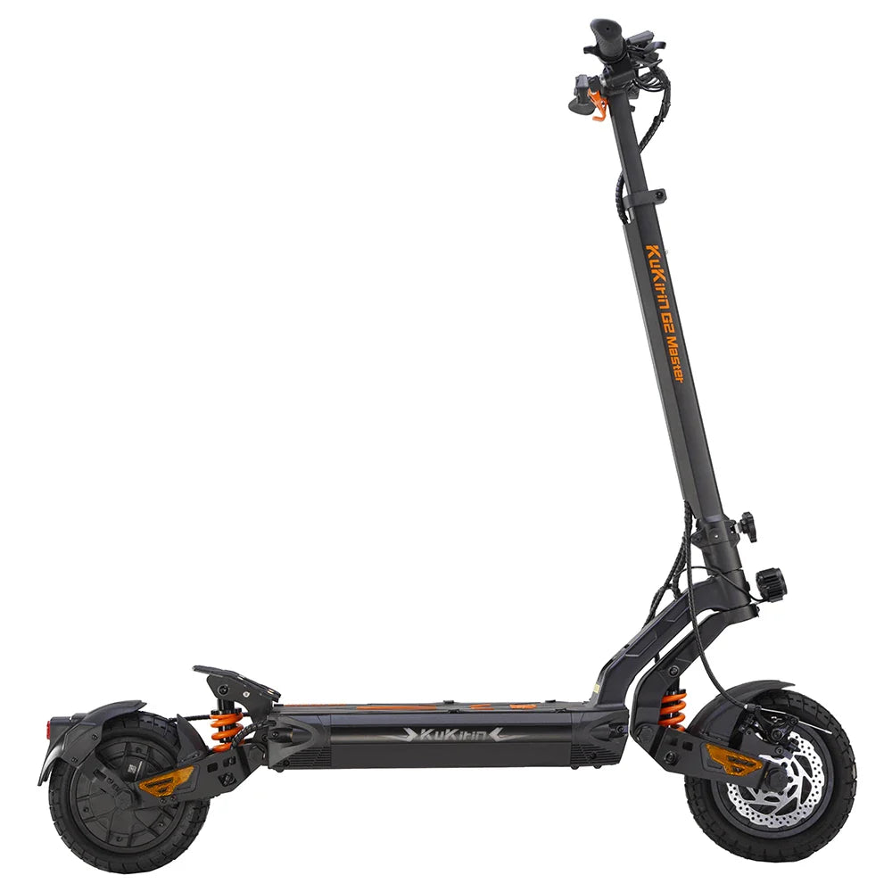 2025 - KuKirin G2 Master, pneus tout-terrain 10 pouces, double moteur 1000 W x 2, batterie 52 V 20,8 Ah, autonomie maximale de 70 km, vitesse maximale de 60 km/h, freins à disque avant et arrière + amortisseurs hydrauliques