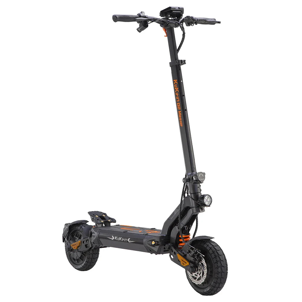 2025 - KuKirin G2 Master, pneus tout-terrain 10 pouces, double moteur 1000 W x 2, batterie 52 V 20,8 Ah, autonomie maximale de 70 km, vitesse maximale de 60 km/h, freins à disque avant et arrière + amortisseurs hydrauliques
