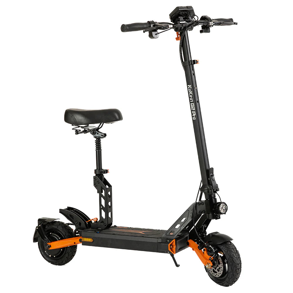 2025 - G2 pro ! Trottinette électrique pliable KuKirin G2 Pro Adventurers Dream Pneu pneumatique 9,0 x 3,0 pouces Moteur sans balais 600 W Batterie 48 V 15 Ah Vitesse maximale 45 km/h Portée maximale 55 km Écran LCD LED avec siège - Noir
