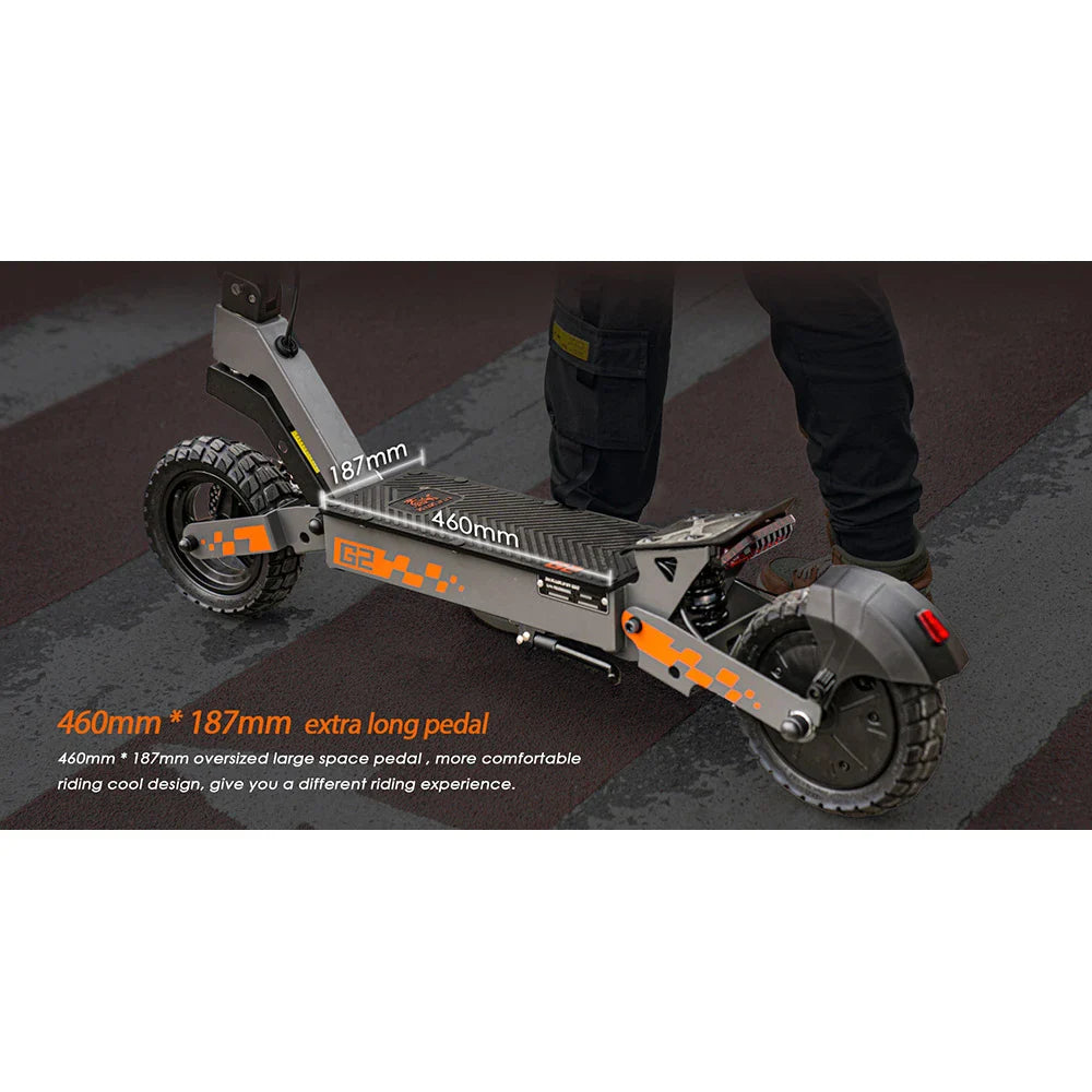 2025 - Kukirin G2 Foldable Electric Scooter moteur 800 W, batterie 48 V 15,6 Ah, pneus 10 pouces, vitesse maximale 45 km/h, autonomie 55 km, écran tactile, freins à disque, système d'éclairage, noir